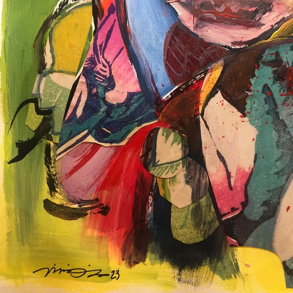 “Francis” original mixed media painting 9x14” OOAK gallery wall art signed - Picture 4 of 4